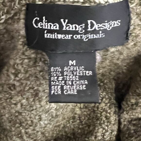 Celina Yang Cardigan Women Medium Green Chunky Knit Sailor Goblincore Grunge 90s - Picture 6 of 8